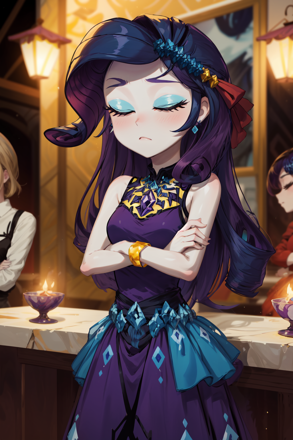 00739-3376953368-masterpiece,best quality,1girl,mlprarity,colored skin,hair ornament,purple hair,long dress,jewelry,bracelet,crossed arms,closed.png